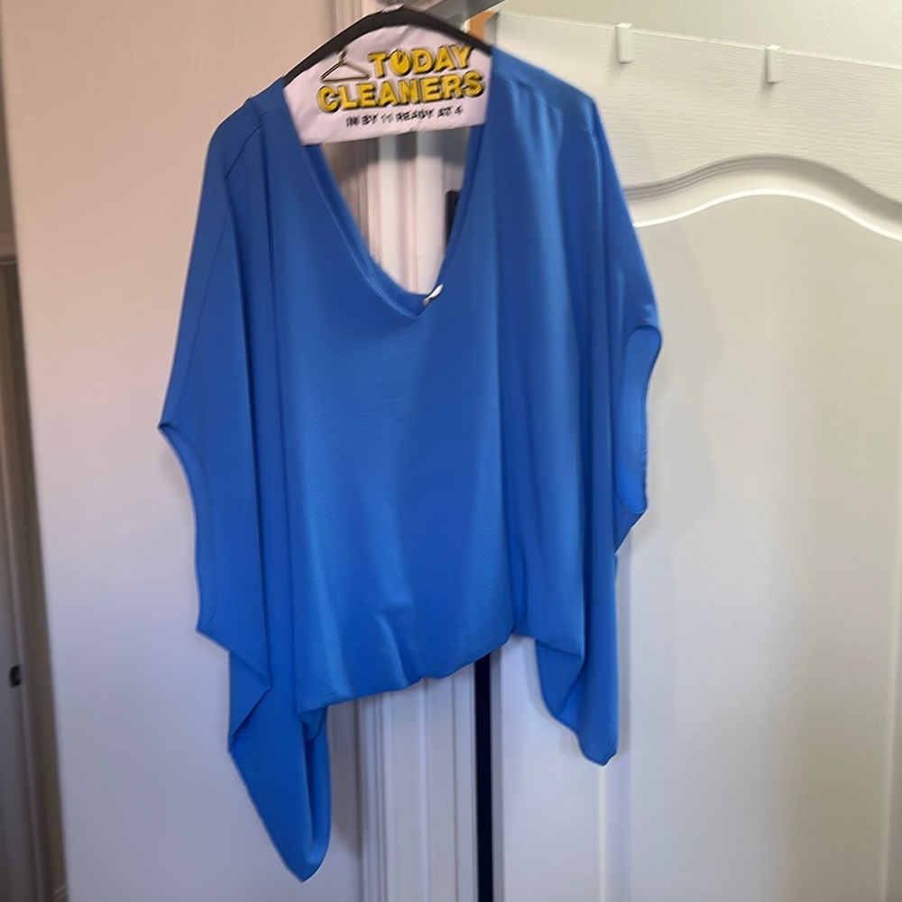 Tyche Sapphire Blue V-Neck Blouse
